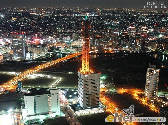 使用ps濾鏡制作五光十色的城市夜景