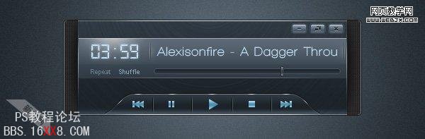 PS教程:绘制时髦的黑色风格音乐播放器
