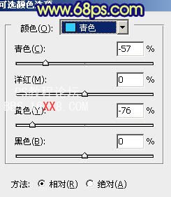 Photoshop教程:調出人物圖片深藍的秋季色