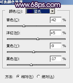 紫色調，調出藍紫色人像照片實例