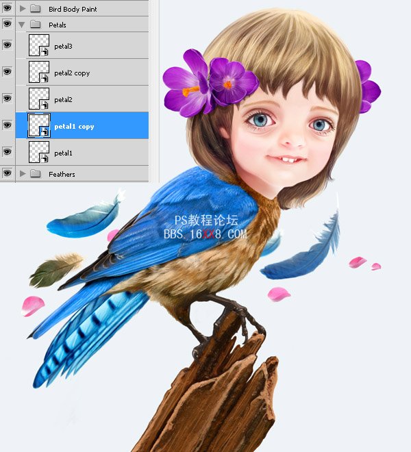 PHOTOSHOP教程:創(chuàng)建一個夢幻的小鳥女孩畫像