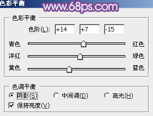 ps非主流藍紫色粉調效果