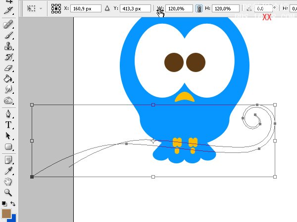 PhotoShop绘制可爱的Twriter小鸟的教程