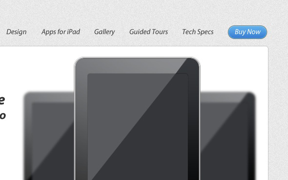 PS設計一個干凈的蘋果iPad產品網站網