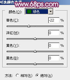 ps给草地MM图片添加柔美的橙褐色