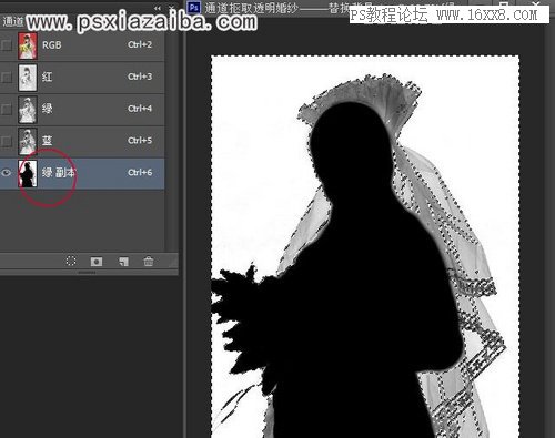 婚紗摳圖，ps cs6摳透明婚紗換背景實例
