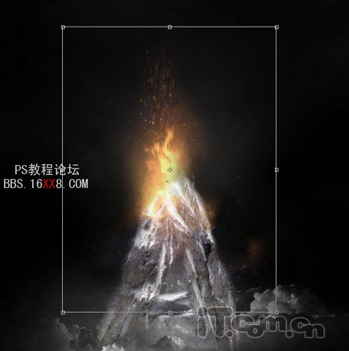 PS合成非常震撼的火山噴發字
