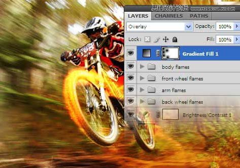 ps做高速火焰自行車效果教程