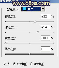 ps給公園美女圖片加上柔和的藍黃色