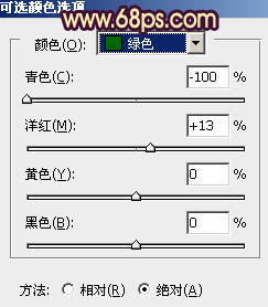 ps給綠色外景人物圖片增加柔和的橙黃色