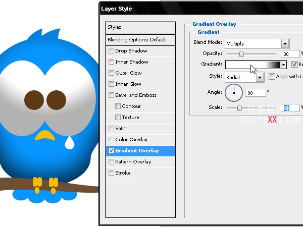 PhotoShop绘制可爱的Twriter小鸟的教程
