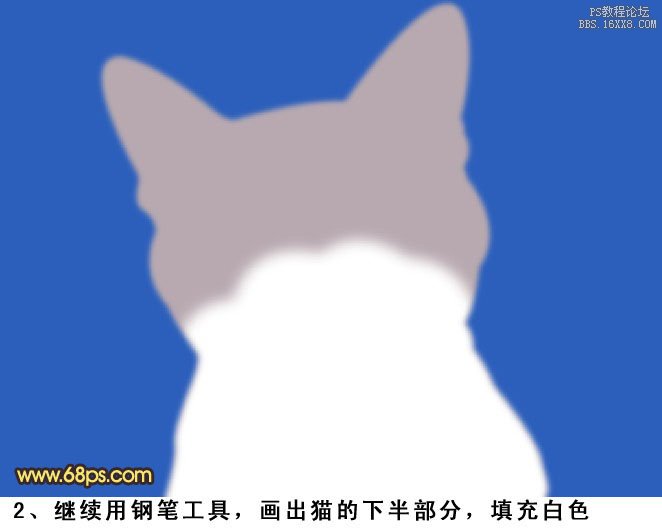 PS鼠绘神态可爱的小灰猫