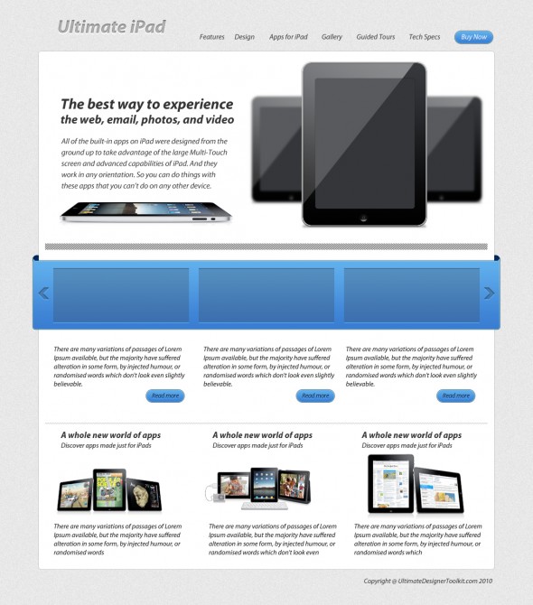 PS設計一個干凈的蘋果iPad產品網站網