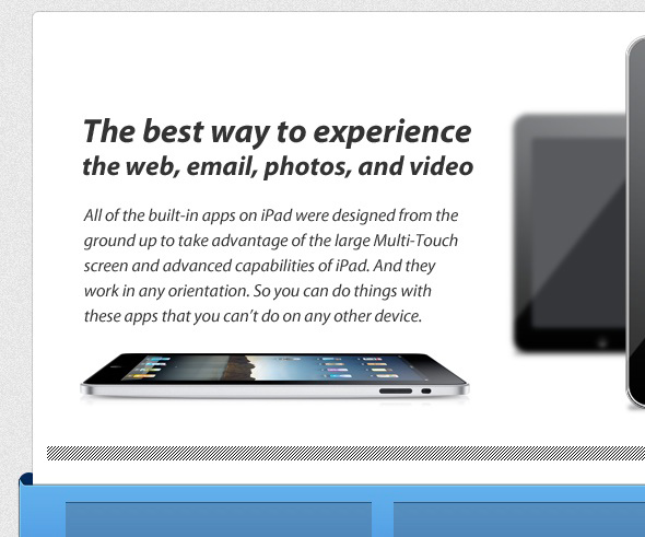 PS設計一個干凈的蘋果iPad產品網站網