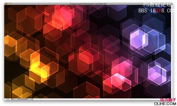 PHOTOSHOP制作六角背景虚化效果