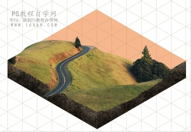 照片合成，用PS和成一幅超现实的3D等距图标风景画