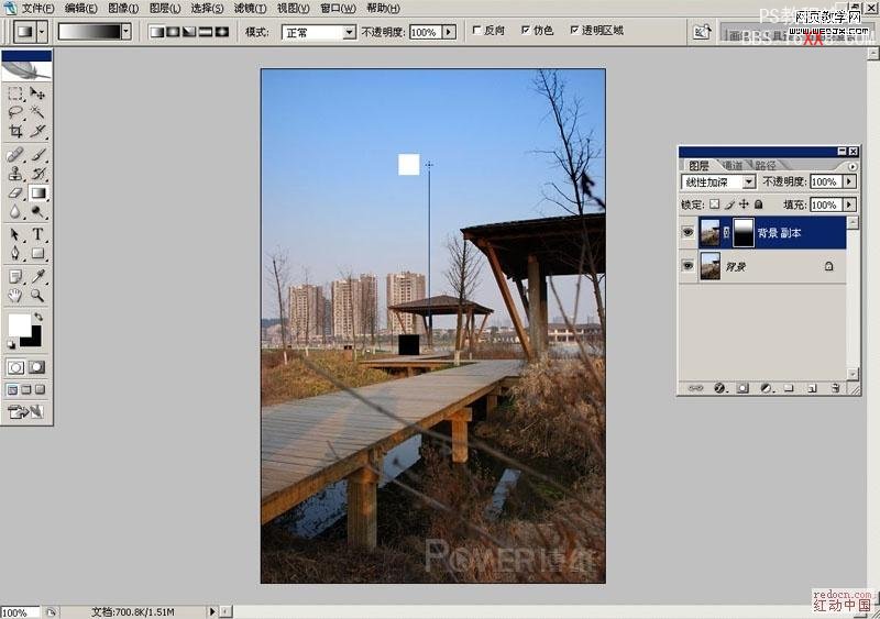 PhotoShop為公園風景照調出暗黃藝術色調