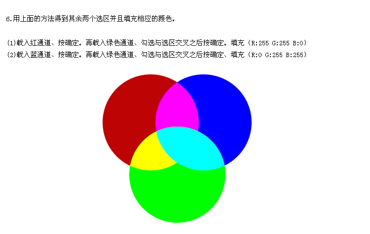 利用ps的存储选区制作RGB颜色模型