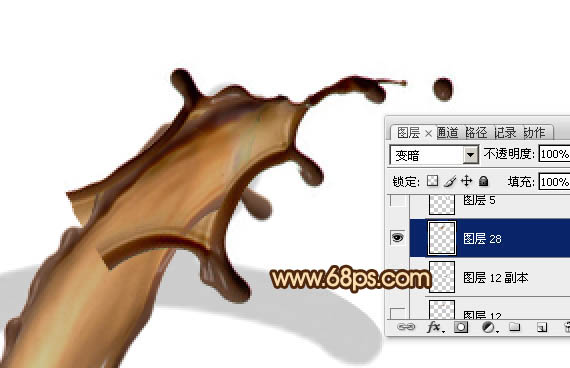 噴濺字，制作巧克力樣式的噴濺字