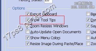 打开或者关闭ps的工具提示