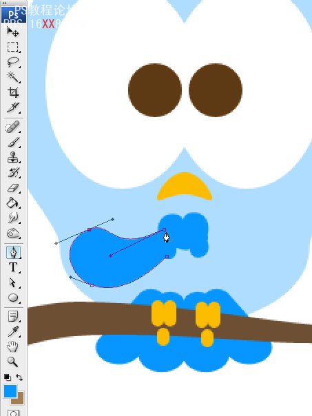 PhotoShop绘制可爱的Twriter小鸟的教程