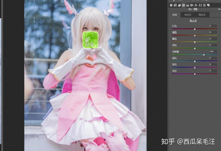 粉色调，用PS把动漫cosplay人像调成嫩粉色