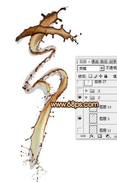 噴濺字，制作巧克力樣式的噴濺字
