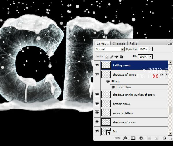 Photoshop教程:设计超酷的冰雪字效果