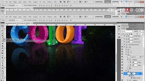 Photoshop制造绚丽多彩的3D文字效果