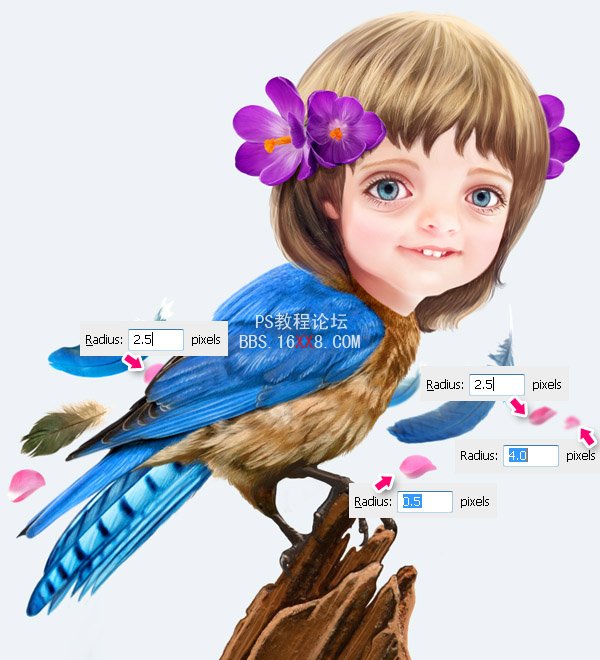 PHOTOSHOP教程:创建一个梦幻的小鸟女孩画像