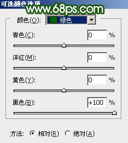 綠色調，調出暗色調下雨效果照片