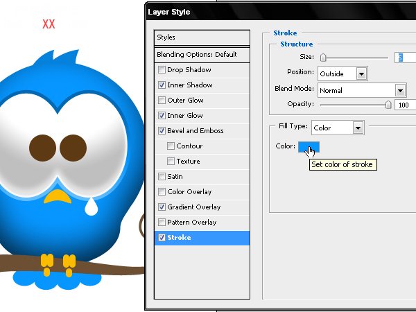 PhotoShop绘制可爱的Twriter小鸟的教程