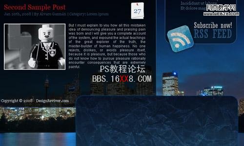 PS教程:制作非常不错的wordpress博客网站模板