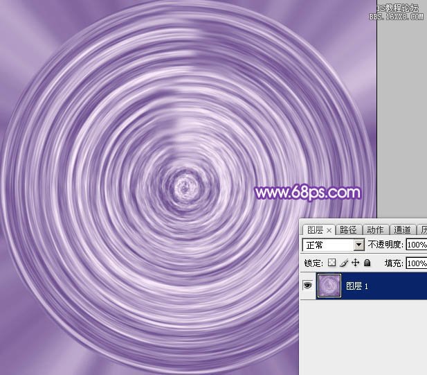 ps滤镜制作圆环形紫色光束