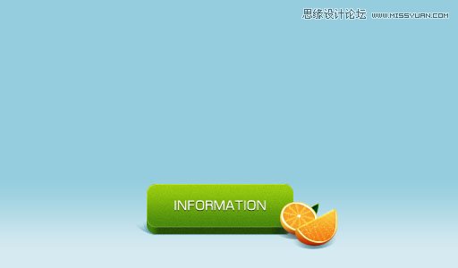 ps绘制清新绿色立体桔子按钮
