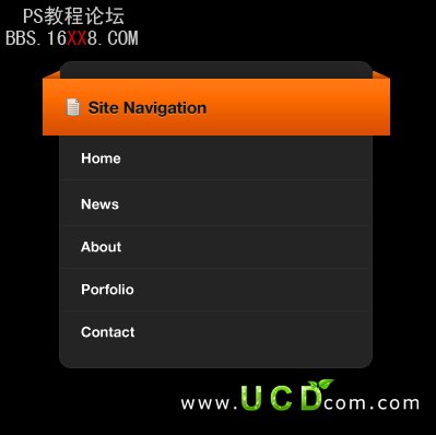 Photoshop教程:设计制作橙色网页导航条