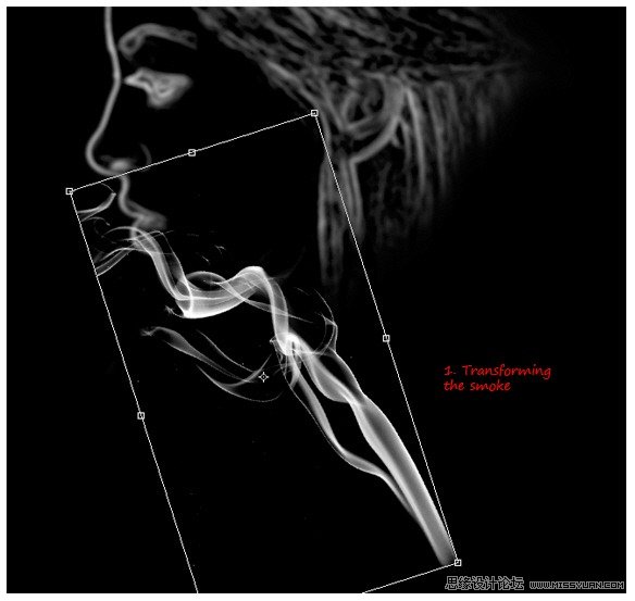 ps素材合成煙霧頭像效果