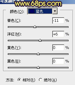 ps給樹(shù)林美女婚紗照片增加夢(mèng)幻的黃藍(lán)色