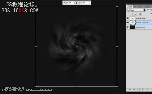 Photoshop简单制作螺旋星系效果
