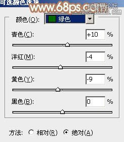 ps给芭蕉叶下的女孩加上小清新黄绿色