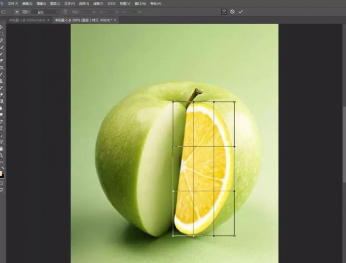 创意合成，在PS中合成一款极具创意的苹果橙子