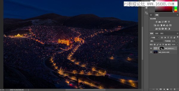 夜景照片，通過PS對夜景照片進(jìn)行后期修圖