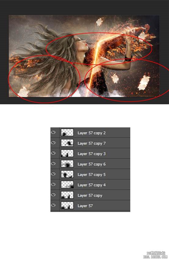 ps CS6合成浴火天使效果图片