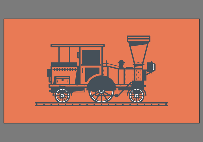 插圖制作，用PS制作復古風格的火車插圖