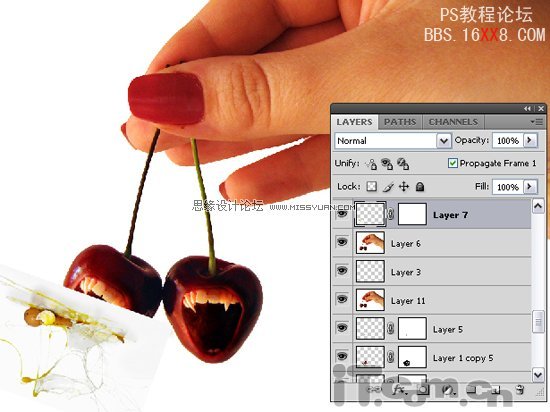 Photoshop教程:合成变异的僵尸獠牙水果