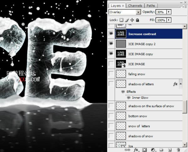 Photoshop教程:设计超酷的冰雪字效果
