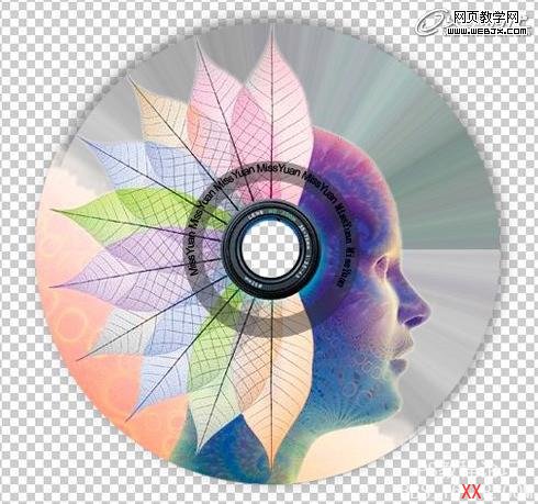 Photoshop實例教程:有花朵反射效果的光盤