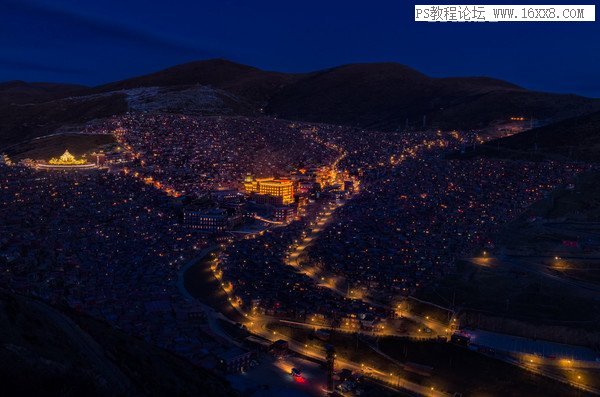 夜景照片，通过PS对夜景照片进行后期修图