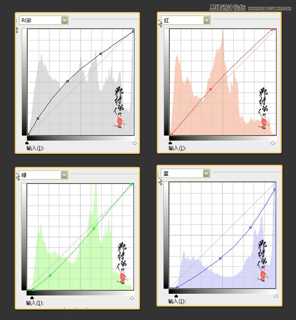 ps使用曲线校正偏蓝色照片