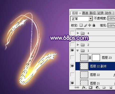 ps手寫熒光字教程